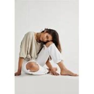 Citizens of Humanity Marlee ripped high rise relaxed white jeans